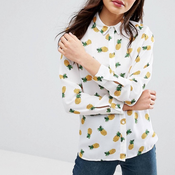 ASOS Tops - ɴᴡᴛ ᴀsᴏs ᴘɪɴᴇᴀᴘᴘʟᴇ ᴘʀɪɴᴛ ʙʟᴏᴜsᴇ 🍍